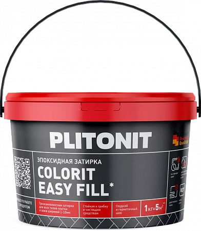 Затирка трёхкомпонентная для межплиточных швов Colorit Easy Fill, PLITONIT