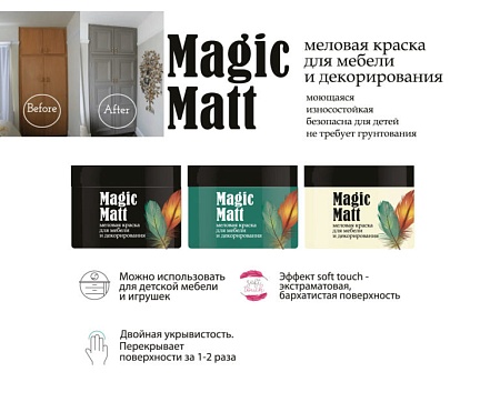 Краска меловая для мебели и творчества Magic Matt, FEIDAL