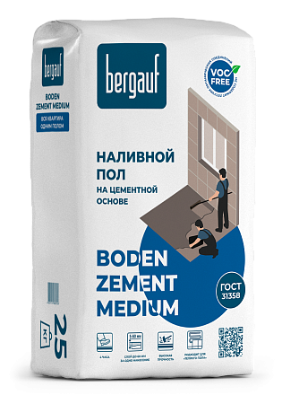 Пол наливной на цементной основе Boden zement medium, BERGAUF