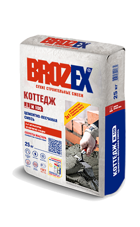 Смесь цементно-песчаная Коттедж М 100, BROZEX